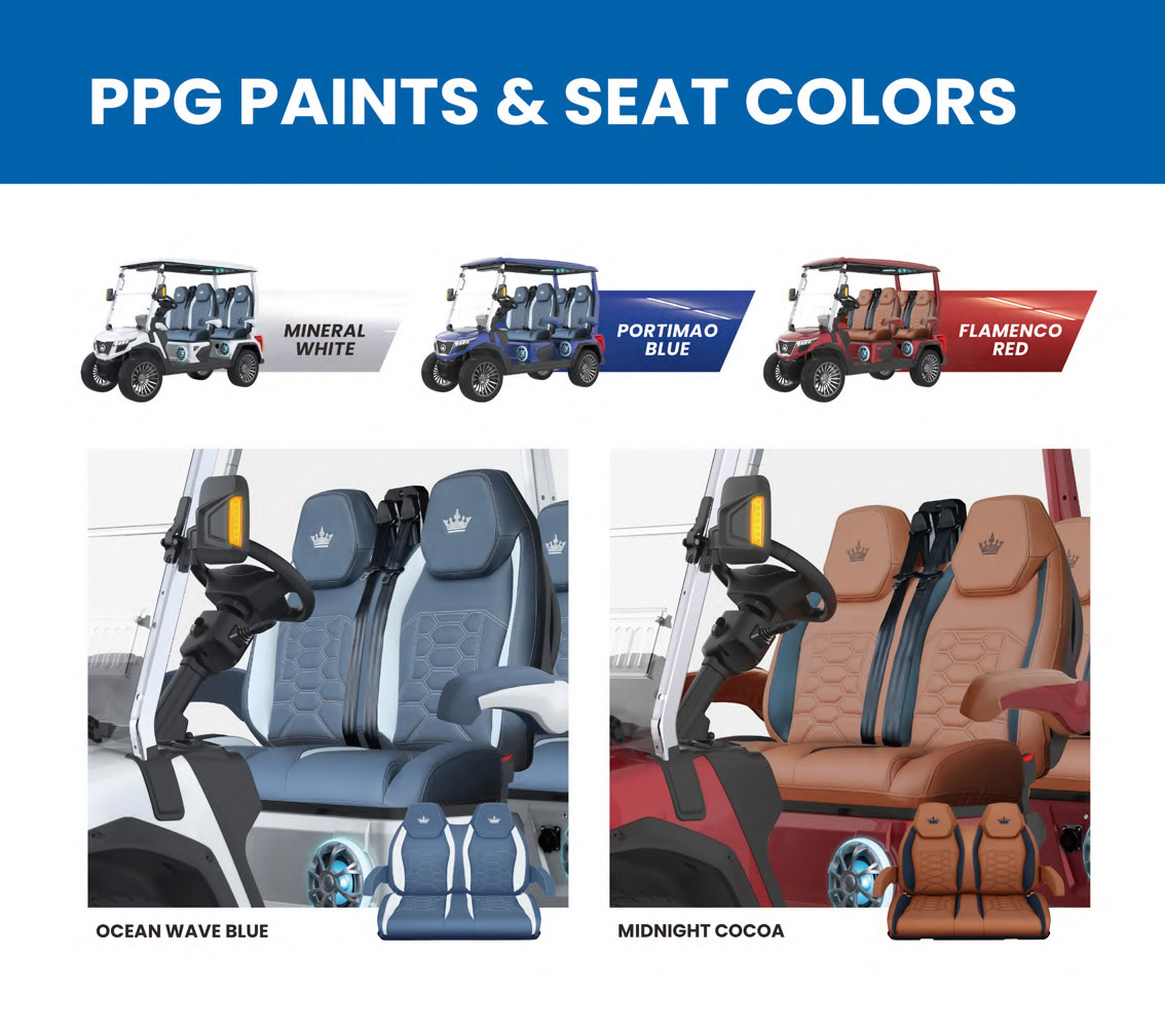 Evolution EV golf cart paint colors