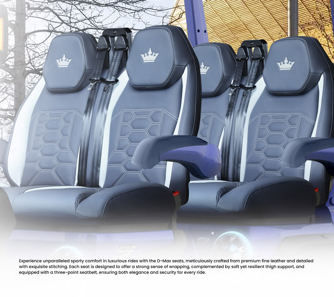 Evolution EV golf cart seating