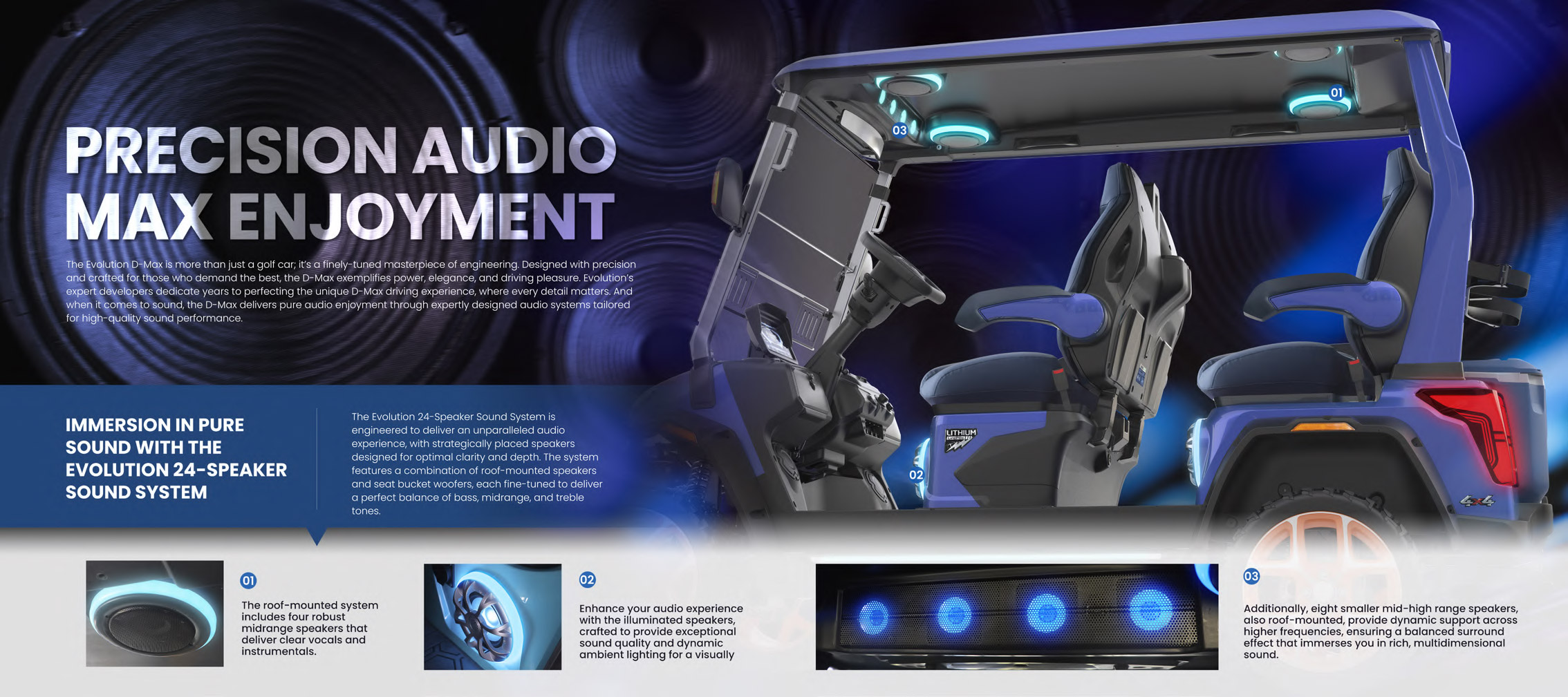 Evolution EV golf cart audio system