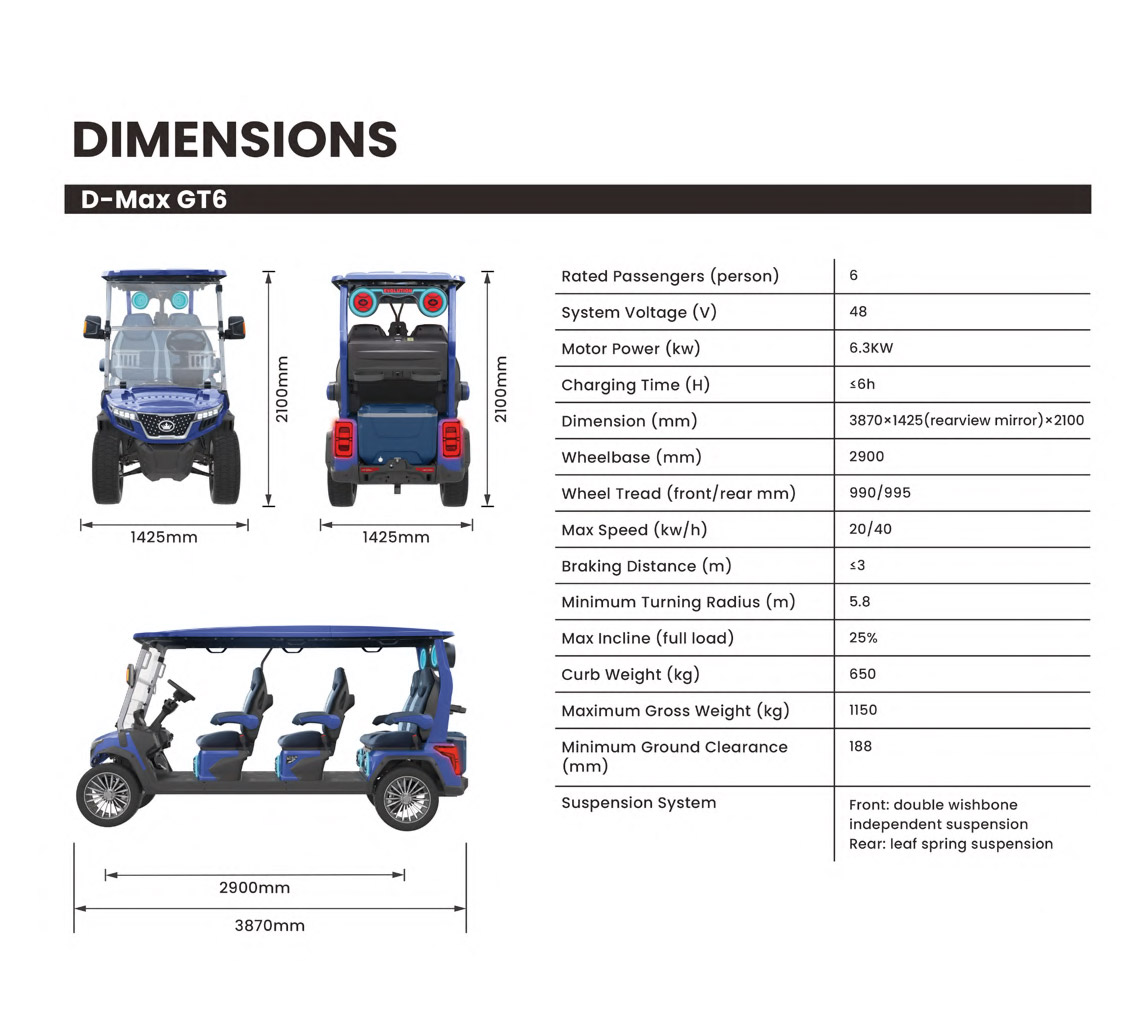D-Max GT6 dimensions